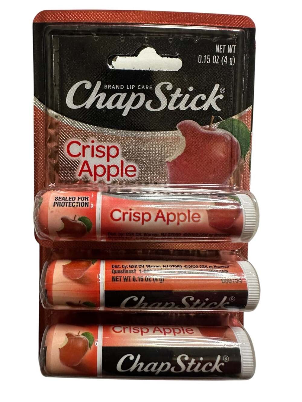 ChapStick Crisp Apple Lip Balm Size 0.15 oz Pack of 3